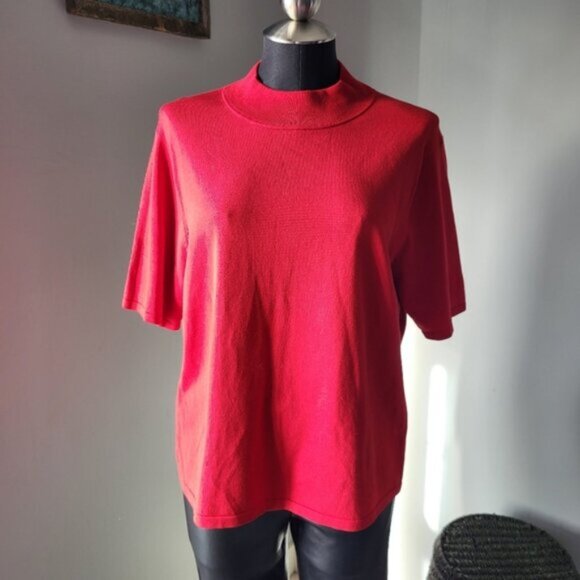 Vintage Silk Knit Pendleton Red Sweater Sz XL - Picture 6 of 10